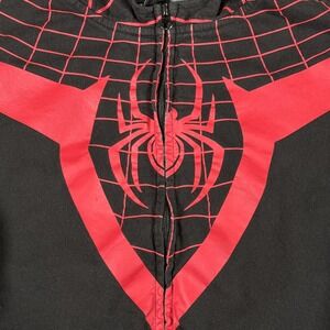 Marvel Spider Man Hoodie Youth 8 Black Red Miles Morales Full Zip Cosplay Jacket